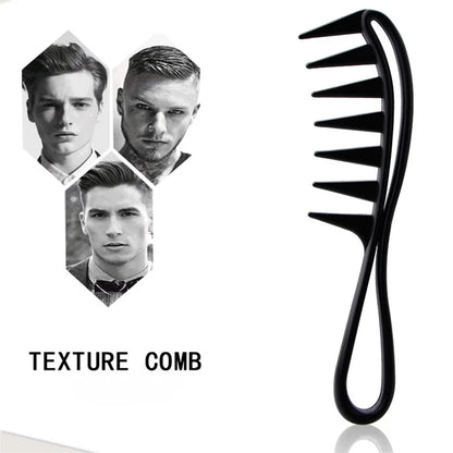 Peigne Démêlant Cheveux Bouclés - Dents Larges Antistatique pour Barbe et Coiffure Homme