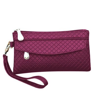 Portefeuille Femme Cuir PU Violet - Clutch avec Étui Téléphone et Porte-Cartes Intégré
