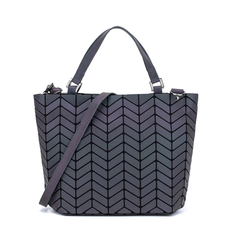Sac Géométrique Lumineux Réfléchissant - Sac Tote Pliable Bandoulière Femme