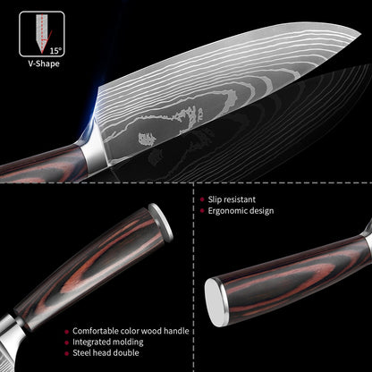 Couteaux de Chef Professionnels 1-10 Pièces - Set Cuisine Acier Inoxydable