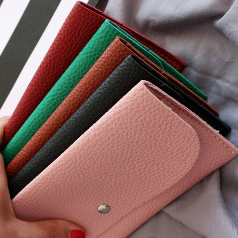 Portefeuille Femme Long Coloré Style Coréen - Porte-Cartes Cuir PU avec Fermoir