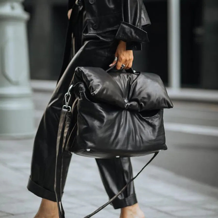 Sac à Main Femme Rembourré Coton Duvet - Sac Bandoulière Hiver Carré Luxe