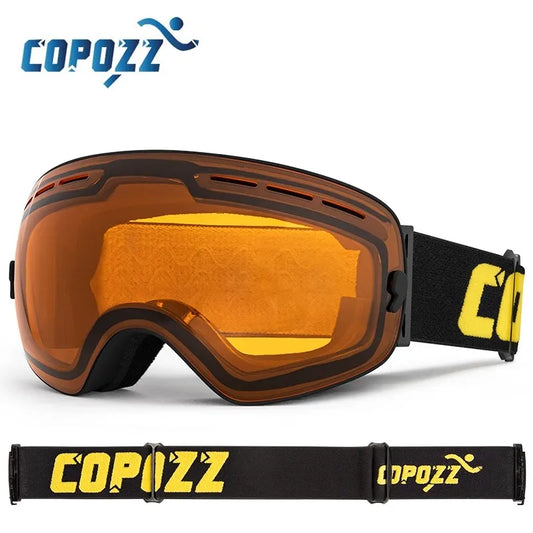 Lunettes Ski COPOZZ Professionnelles Double Couche - Masque Snowboard Anti-Buée UV400