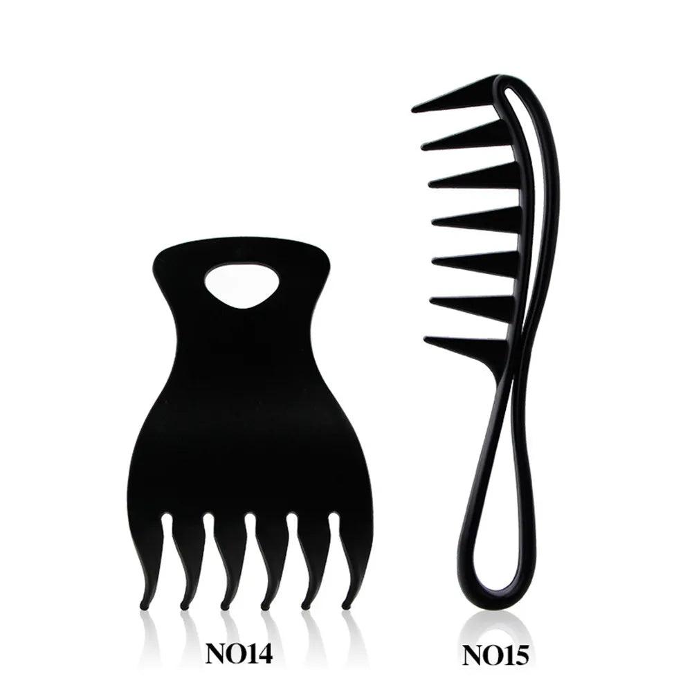 Peigne Démêlant Cheveux Bouclés - Dents Larges Antistatique pour Barbe et Coiffure Homme