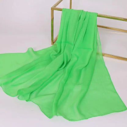 Foulard Soie Mousseline Luxe Femme - Écharpe Tête Plage Bandana Hijab Été
