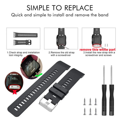 Bracelet Silicone pour Garmin Forerunner 35/30 - Remplacement Confortable et Durable