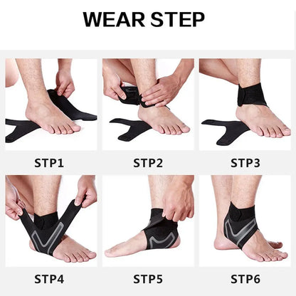 Chevillère Support Sport Élastique - Protection Cheville Running Basketball - Noir Gauche S