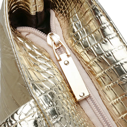 Sac à Main Femme Crocodile PU Cuir - Grand Sac Épaule Tote Bag Élégant