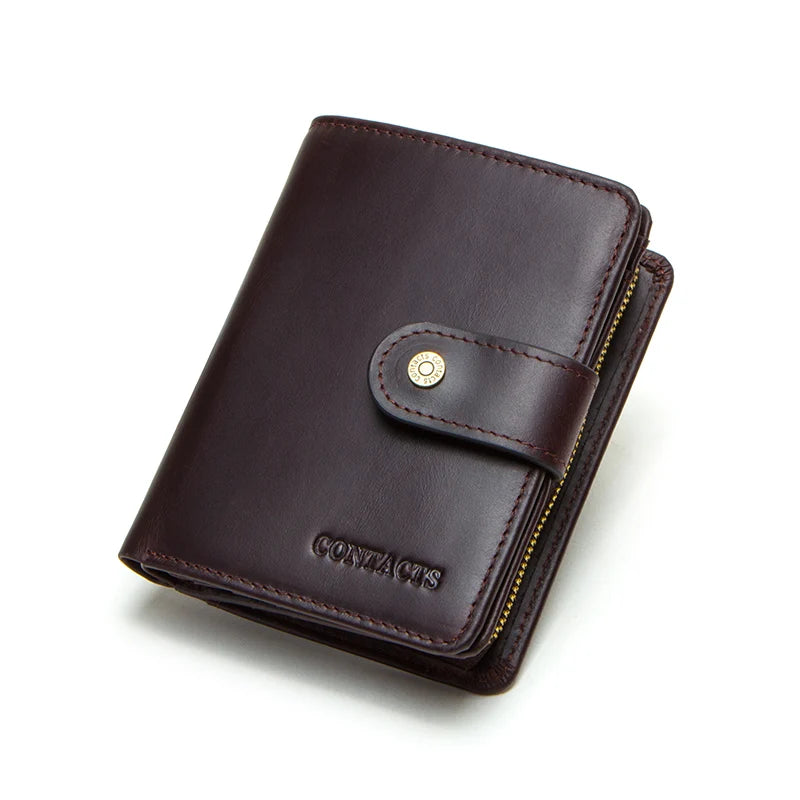 Portefeuille Femme Cuir Véritable Luxe Rose - Porte-Monnaie Compact Fermoir Hasp Porte-Carte Qualité