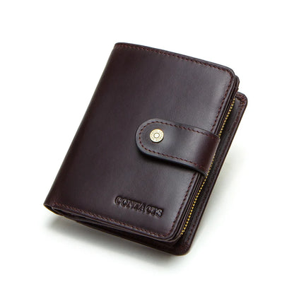 Portefeuille Femme Cuir Véritable Luxe Rose - Porte-Monnaie Compact Fermoir Hasp Porte-Carte Qualité