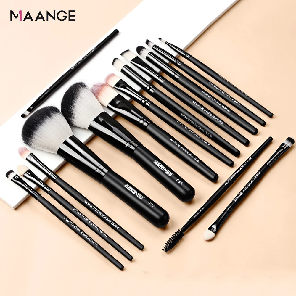 Set Pinceaux Maquillage 15/22 Pièces - Kit Pinceaux Professionnels Fond de Teint Poudre Fard à Paupières