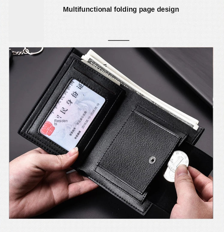 Portefeuille Homme Cuir - Porte-Cartes Compact avec Porte-Monnaie