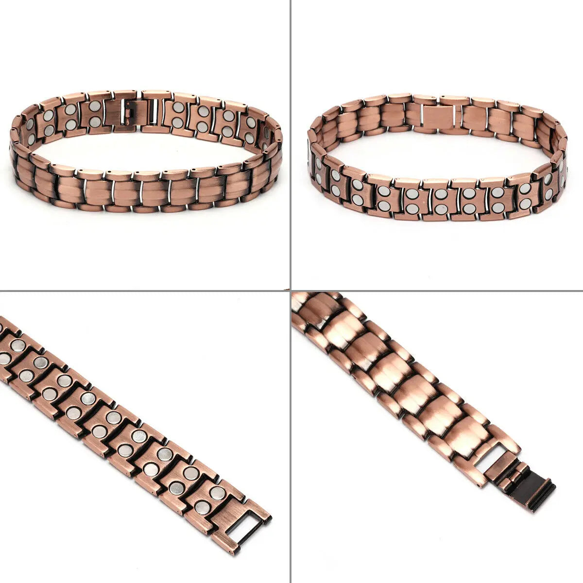 Bracelet Cuivre Double Magnétique Homme – Soulagement Arthrite Style Business