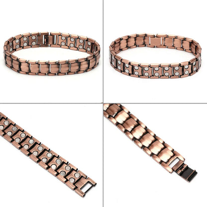 Bracelet Cuivre Double Magnétique Homme – Soulagement Arthrite Style Business