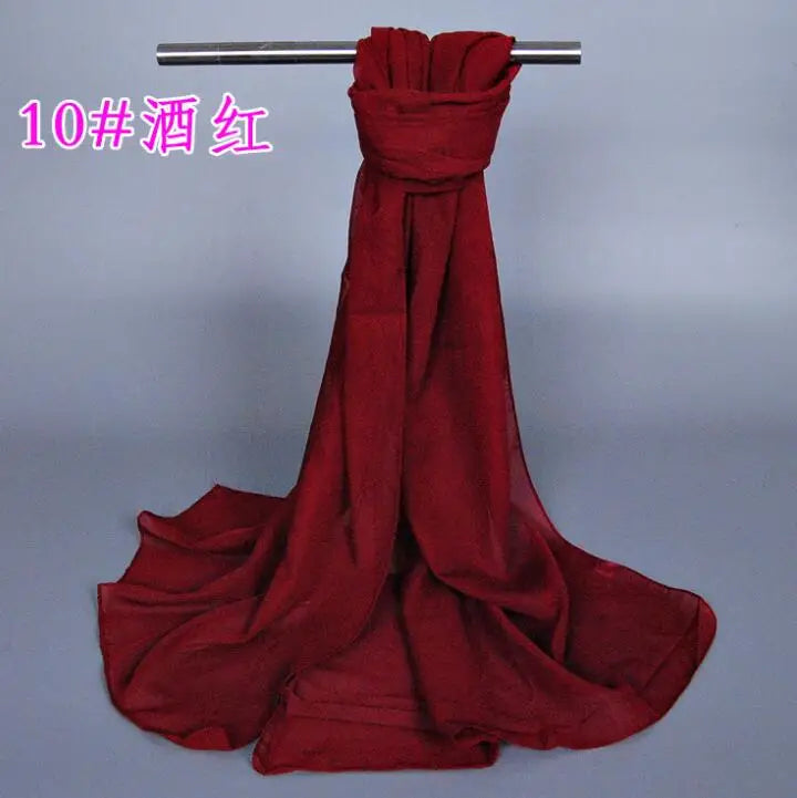 Foulard Soie Mousseline Luxe Femme - Écharpe Tête Plage Bandana Hijab Été