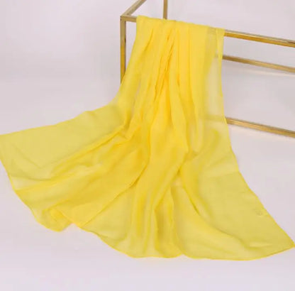 Foulard Soie Mousseline Luxe Femme - Écharpe Tête Plage Bandana Hijab Été