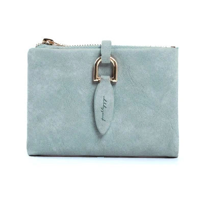 Portefeuille Femme Court Vintage Cuir PU Bouton Pression - Clutch Petit Porte-Monnaie Mat Fashion 2026