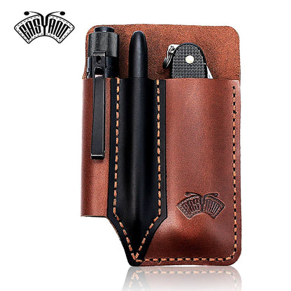 Organisateur Poche Cuir EDC - Étui Couteau Multioutil Artisanal Fait Main
