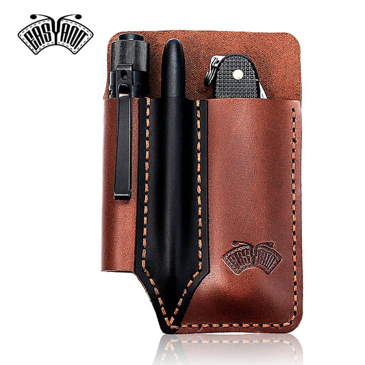 Organisateur Poche Cuir EDC - Étui Couteau Multioutil Artisanal Fait Main