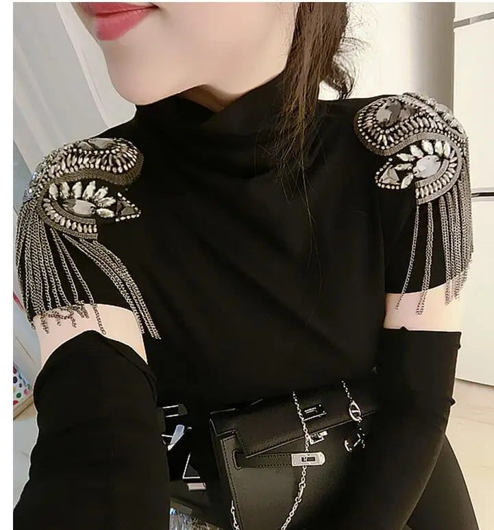 Épaulettes Broches Fait Main Pompons Strass - Accessoires Épaules Blazer LED