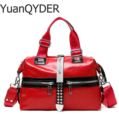 Sac à Main Femme Cuir Rivets Fashion 2025 - Messenger Casual Grand