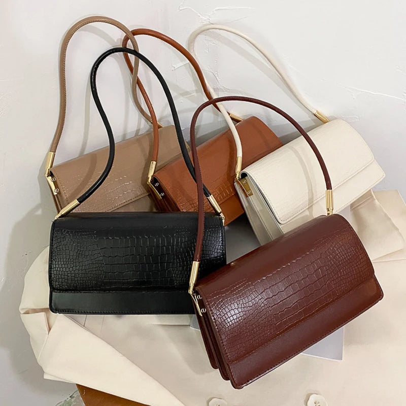 Sac à Main Femme Imprimé Animal Luxe - Sac Épaule Designer PU Cuir Underarm Bag Beige