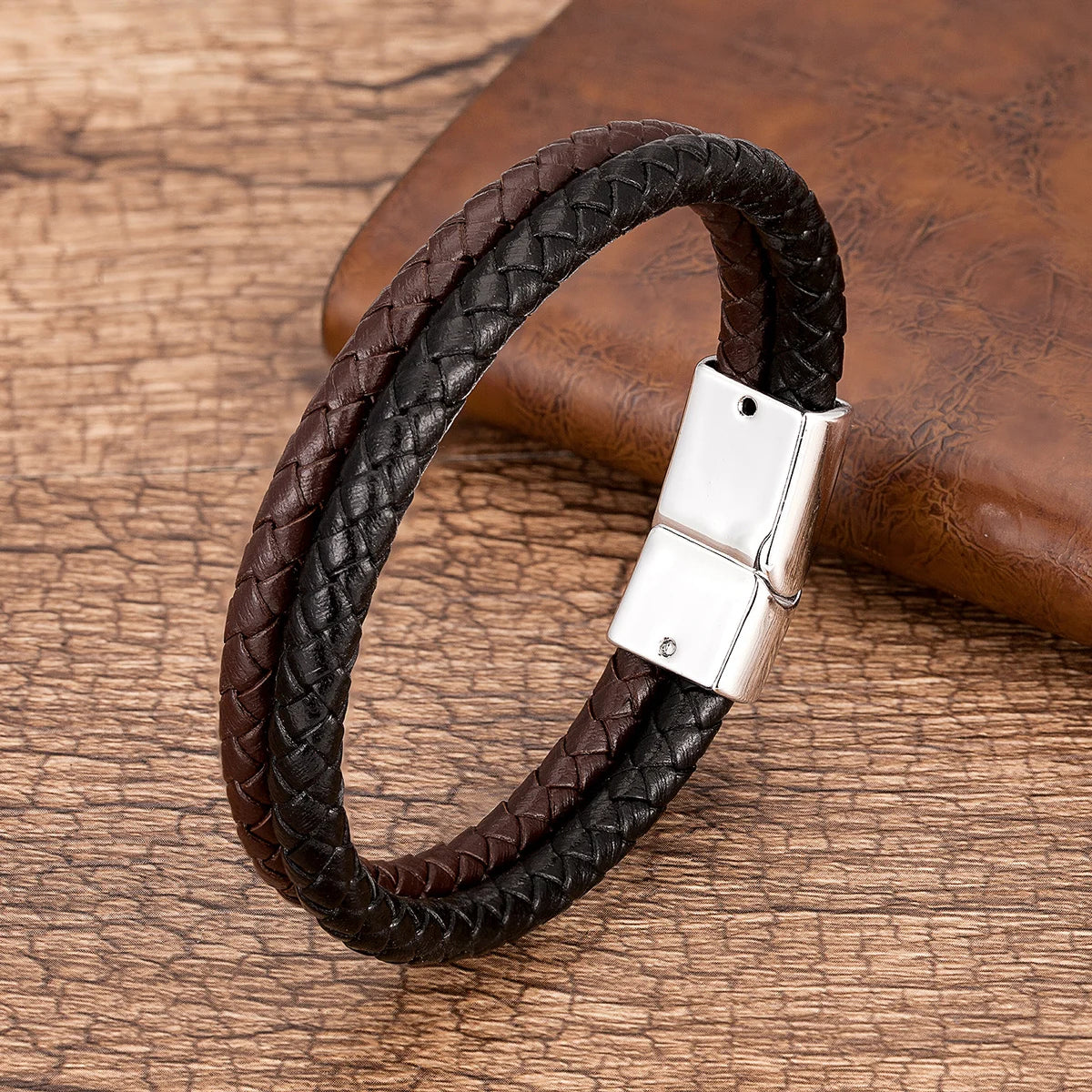 Bracelet Cuir Véritable Multicouche Charm Homme – Aimant Blanc 9 Coloris