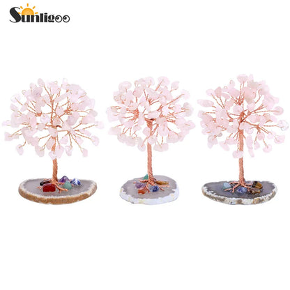 Arbre à Argent Cristal Mini Feng Shui - Arbre Vie Pierre Naturelle Chakra Décor