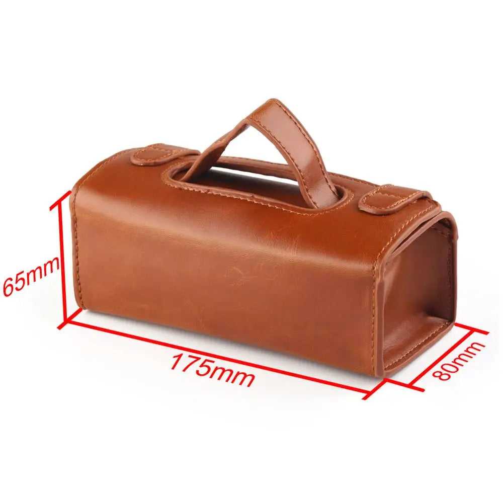 Trousse Toilette Homme Cuir PU Voyage - Organisateur Rasage Noir Marron Imperméable