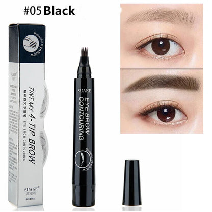 Crayon Sourcils Microblading 4 Pointes Waterproof - Stylo Tatouage Sourcils Longue Tenue