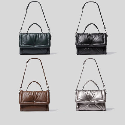 Sac à Main Femme Rembourré Coton Duvet - Sac Bandoulière Hiver Carré Luxe