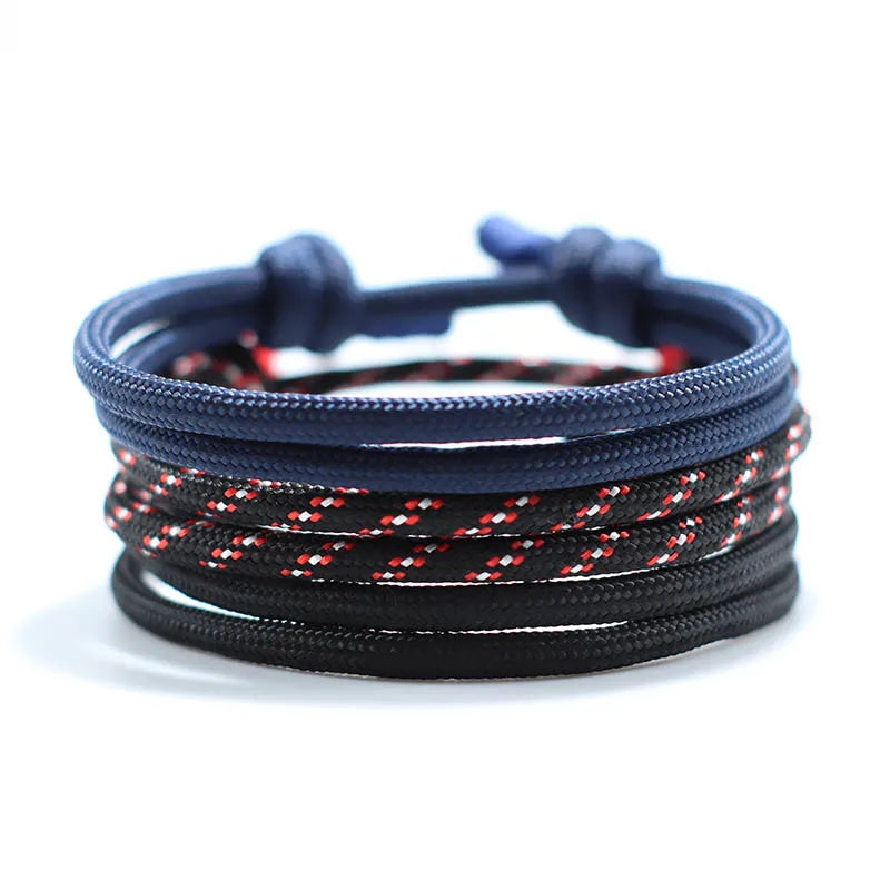 Ensemble de Bracelets en Paracorde Fait Main pour Homme - Style Hip-Hop Rock Ajustable