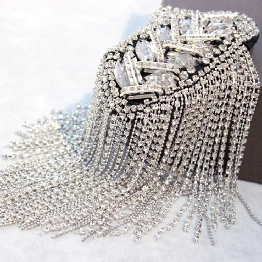 Broche Épaulette Strass Brillante Fait Main – Bijou Épaule Tendance Unisexe