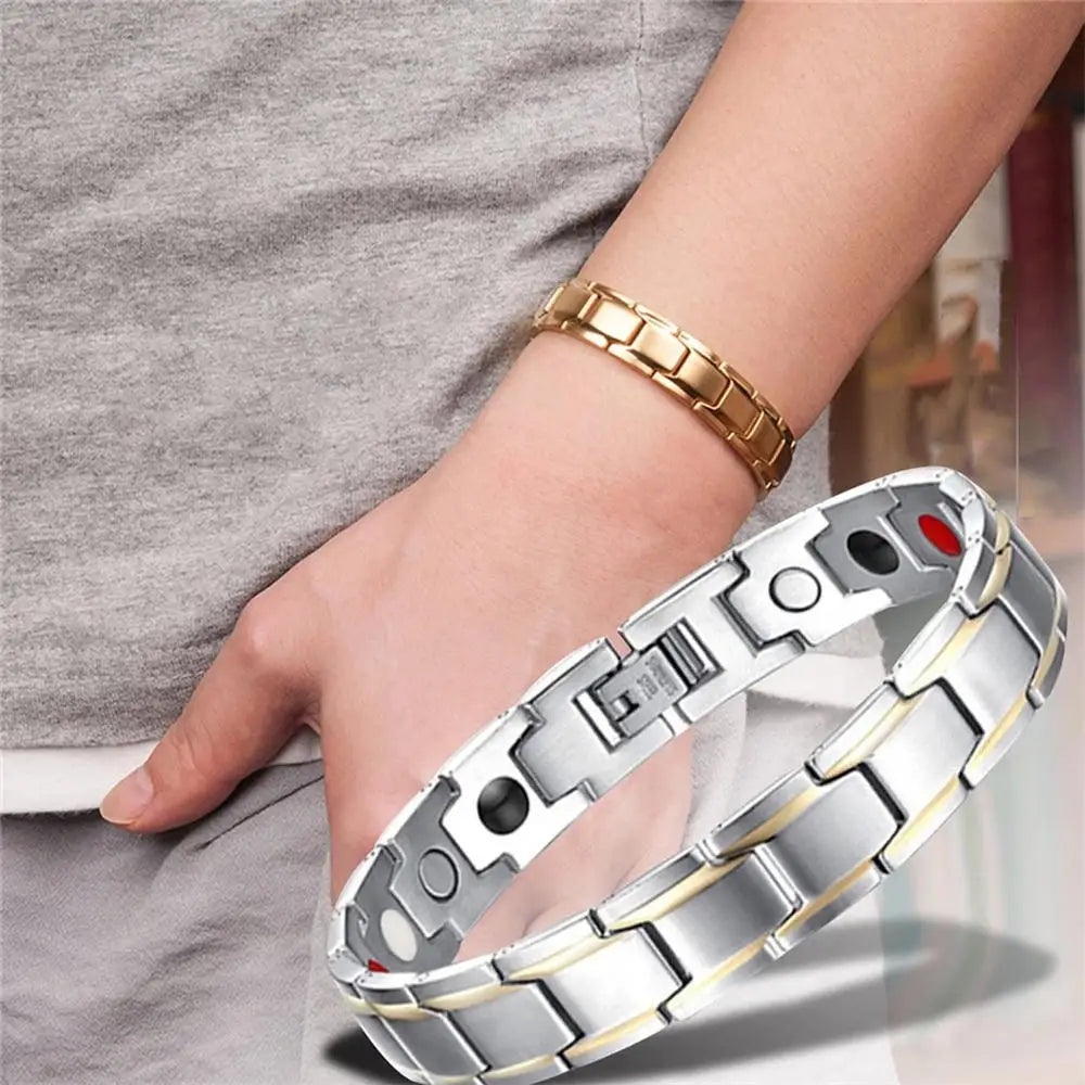 Bracelet Cuivre Double Magnétique Homme – Soulagement Arthrite Style Business