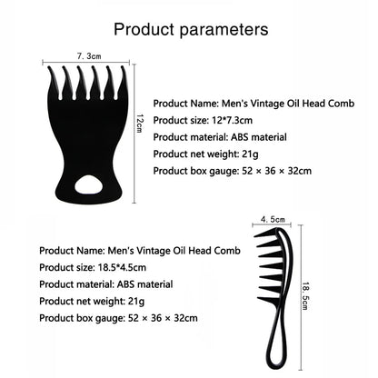 Peigne Démêlant Cheveux Bouclés - Dents Larges Antistatique pour Barbe et Coiffure Homme