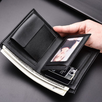 Portefeuille Homme Cuir - Porte-Cartes Compact avec Porte-Monnaie
