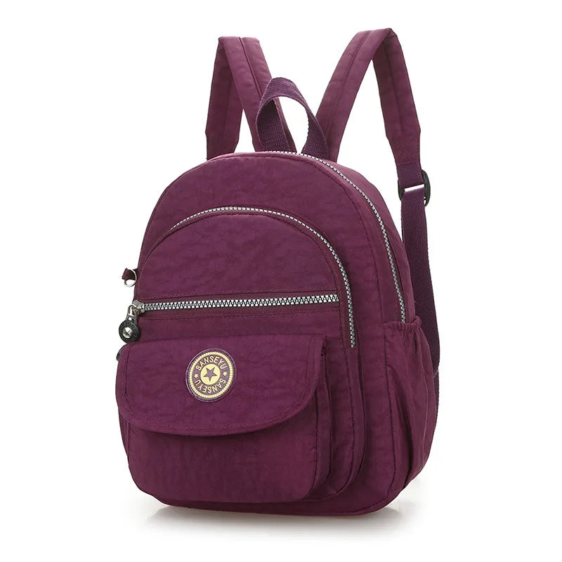 Sac à Dos Femme Adolescente Bleu Ciel - Sac École Nylon Imperméable Voyage