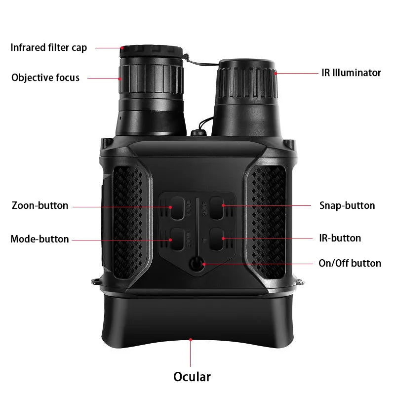 Jumelles Vision Nocturne Infrarouge NV400B 7x31 LCD 2.0 - Binoculaire Numérique Chasse Militaire Jour Nuit