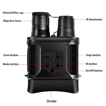 Jumelles Vision Nocturne Infrarouge NV400B 7x31 LCD 2.0 - Binoculaire Numérique Chasse Militaire Jour Nuit