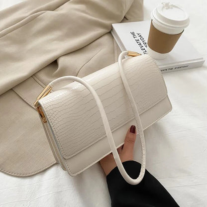 Sac à Main Femme Imprimé Animal Luxe - Sac Épaule Designer PU Cuir Underarm Bag Beige