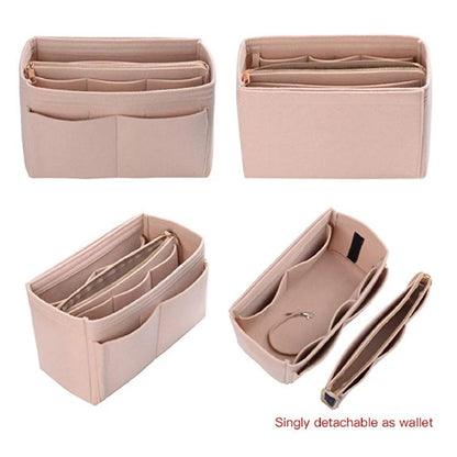 Organisateur Sac Feutre HHYUKIMI - Insert Cosmétiques Maquillage Voyage Portable 26x15x15cm