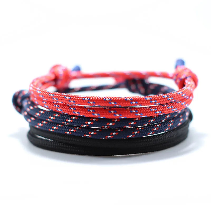 Ensemble de Bracelets en Paracorde Fait Main pour Homme - Style Hip-Hop Rock Ajustable