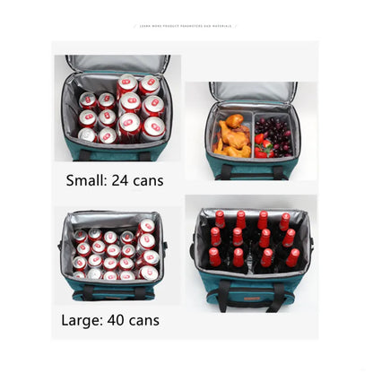 Sac Isotherme 28L 40 Canettes DENUONISS - Glacière Portable Pique-nique Rouge