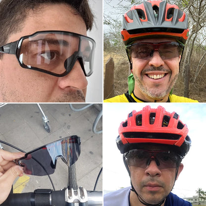 Lunettes Cyclisme Photochromiques ROCKBROS UV400 - Lunettes Vélo Sport Protection VTT Route Homme