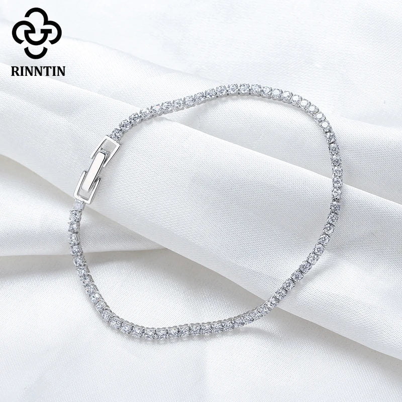 Bracelet Tennis Femme Argent 925 Rinntin - Zircone Cubique 2mm 3mm 4mm Luxe