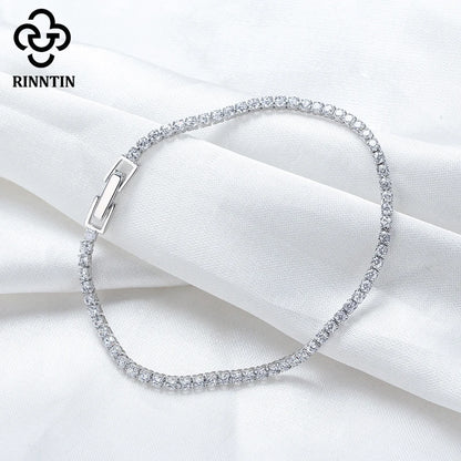 Bracelet Tennis Femme Argent 925 Rinntin - Zircone Cubique 2mm 3mm 4mm Luxe