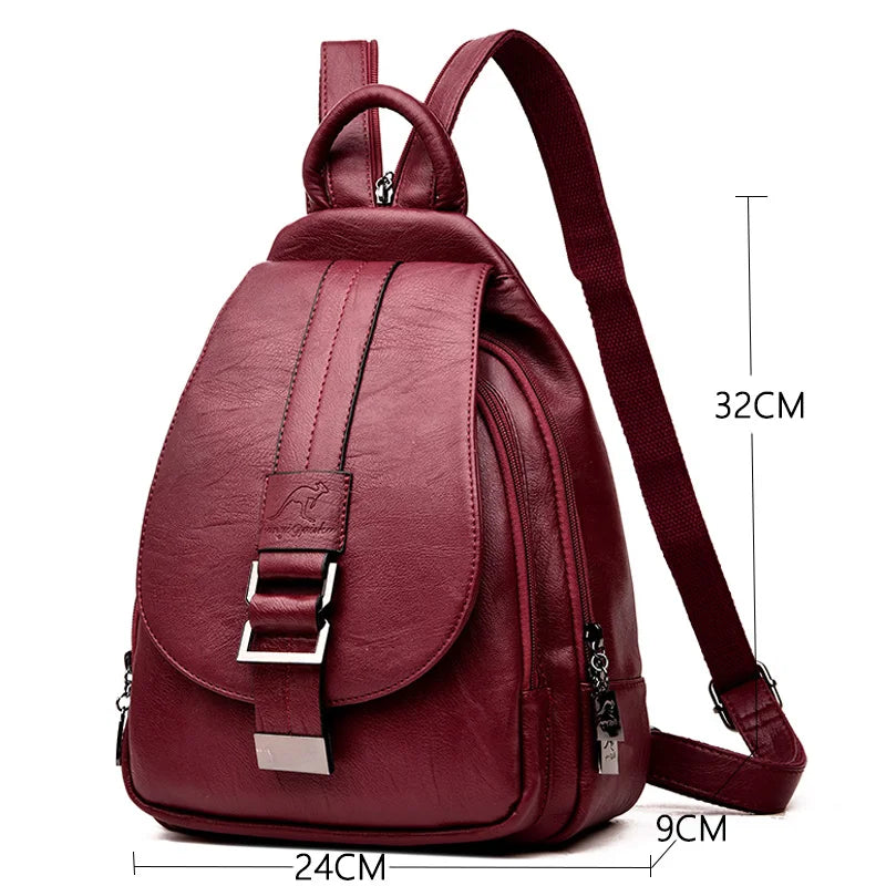 Sac à Dos Femme Cuir Designer 2025 - Backpack Rétro École Voyage Filles
