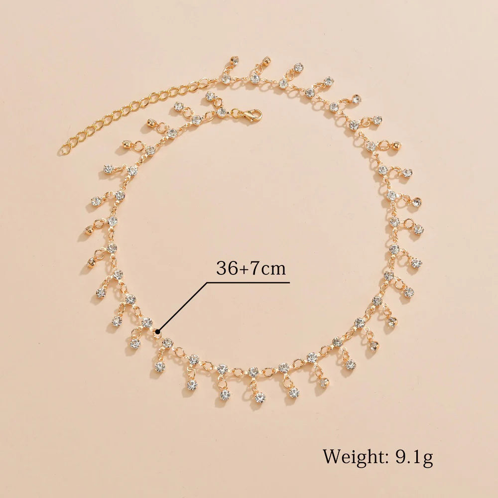 Collier Choker Cristal Goutte – Pendentif Strass Élégant