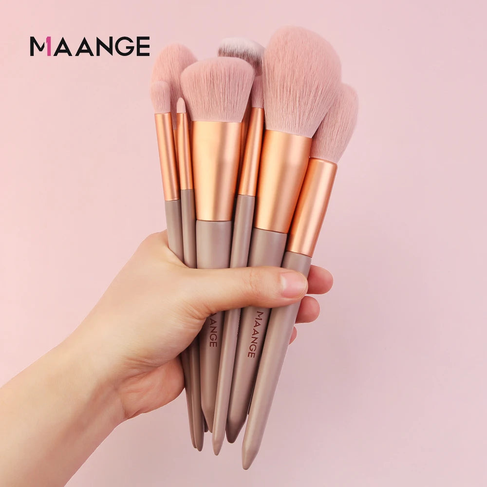 Set Pinceaux Maquillage MAANGE Pro 4/13 Pièces avec Sac - Fond Teint Fard Paupières Eyeliner Cils Professionnel