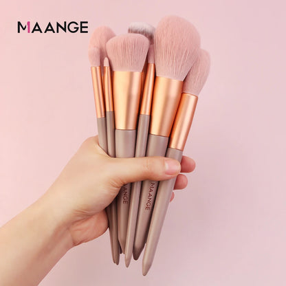 Set Pinceaux Maquillage MAANGE Pro 4/13 Pièces avec Sac - Fond Teint Fard Paupières Eyeliner Cils Professionnel